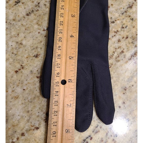 Vintage One Size Fits All Black Nylon Leather Stretch 8" Driving Gloves New?? - Picture 13 of 15